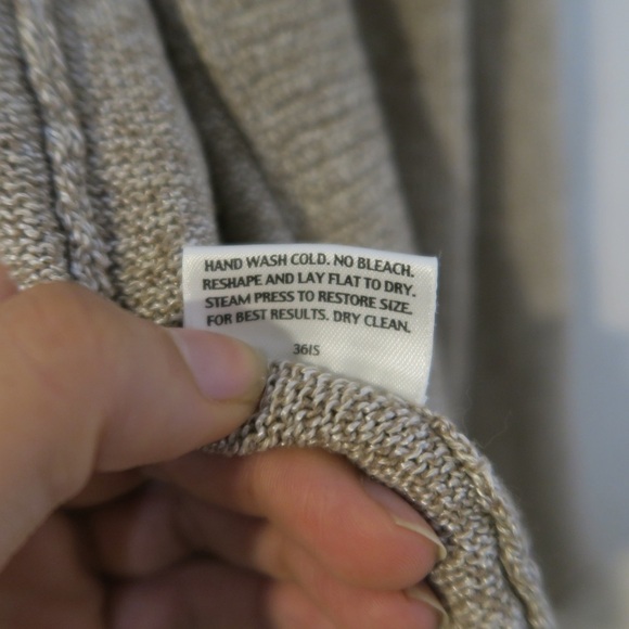 Eileen Fisher Knit Linen Blend Open Front Cardigan Beige Boho Lagenlook Work - Picture 5 of 9